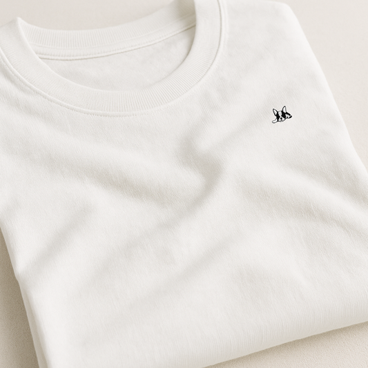 Playera de algodón manga corta casual para hombre Bark Blanco