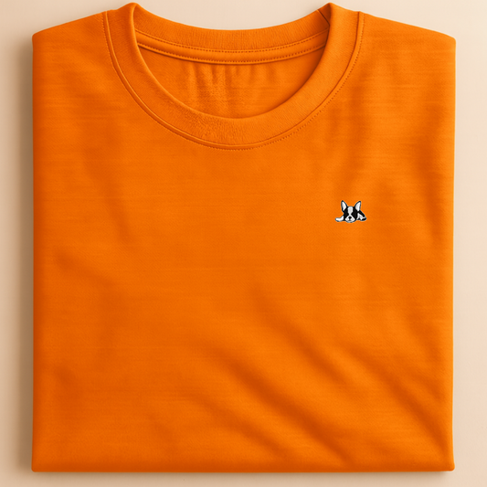 Playera de algodón manga corta casual para hombre Bark Naranja