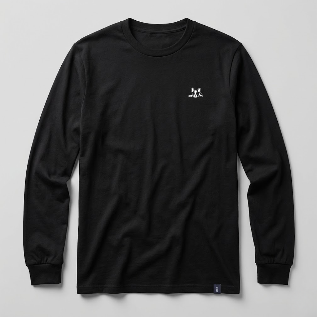 Playera Manga Larga Modelo Bark Color Negro