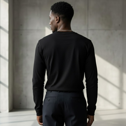 Playera Manga Larga Modelo Bark Color Negro