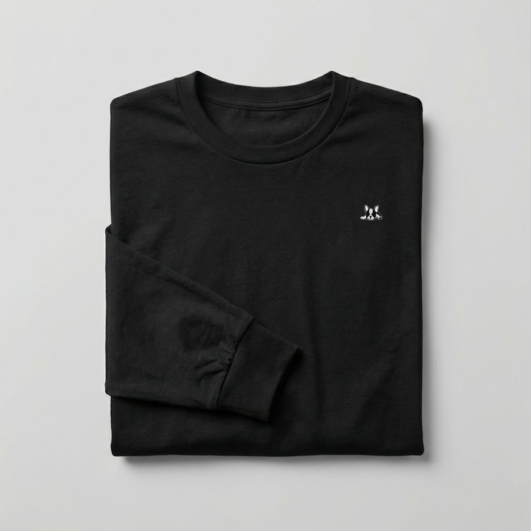 Playera Manga Larga Modelo Bark Color Negro