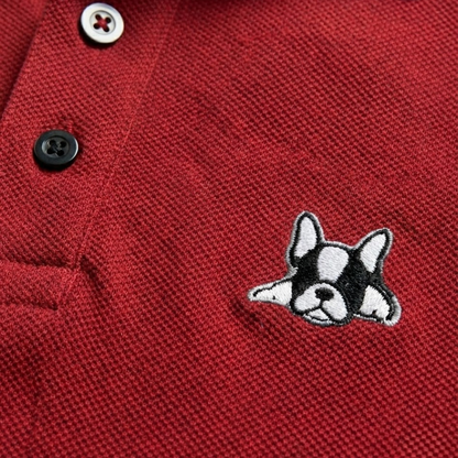 Polo en Contraste Modelo Bark Color Rojo y Negro