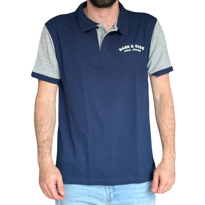 Polo en Contraste Modelo Hide Marino y Jaspe