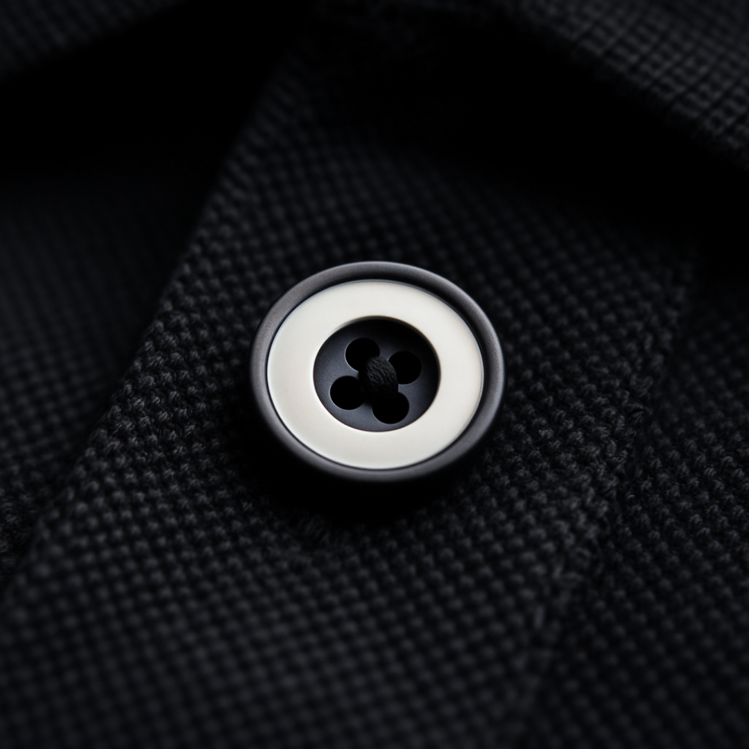 Playera polo de algodón manga corta casual para hombre Bark  Negro