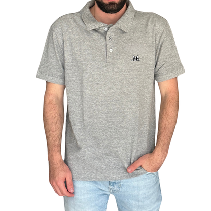 Playera polo de algodón manga corta casual para hombre Bark  Gris