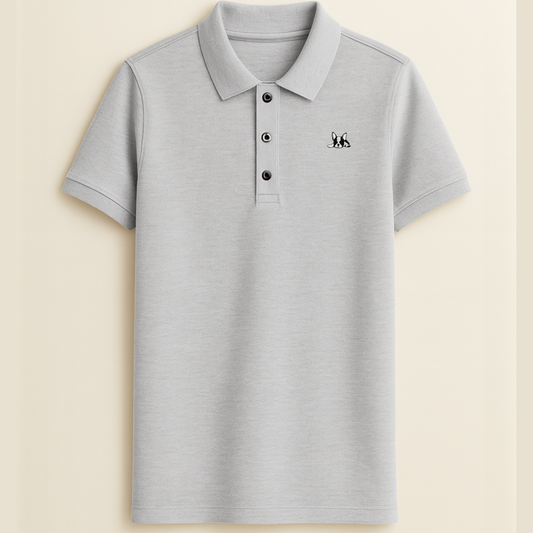 Playera polo de algodón manga corta casual para hombre Bark  Gris