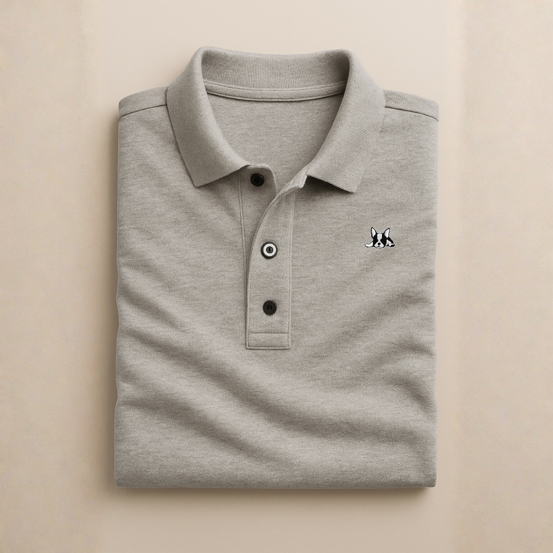 Playera polo de algodón manga corta casual para hombre Bark  Gris