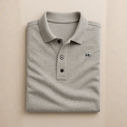 Playera polo de algodón manga corta casual para hombre Bark  Gris