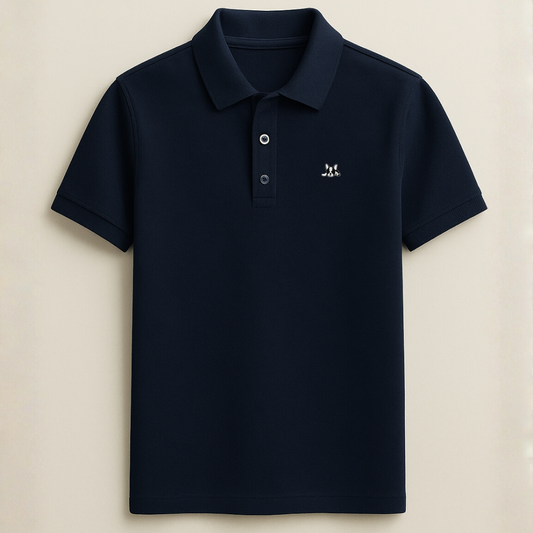 Polo Clásica Modelo Bark Color Azul Marino