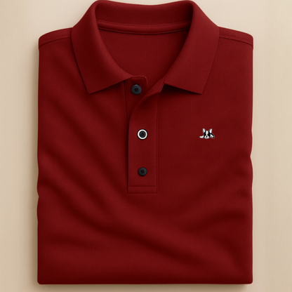 Playera polo de algodón manga corta casual para hombre Bark Vino