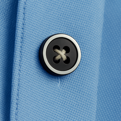 Playera polo de algodón manga corta casual para hombre Bark Azul Claro