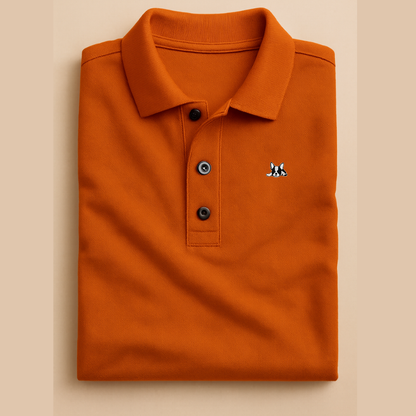 Playera polo de algodón manga corta casual para hombre Bark  Naranja