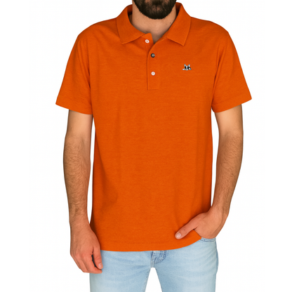 Playera polo de algodón manga corta casual para hombre Bark  Naranja
