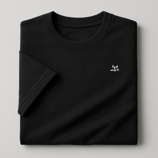 Playera de algodón manga corta casual para hombre Bark  Negro