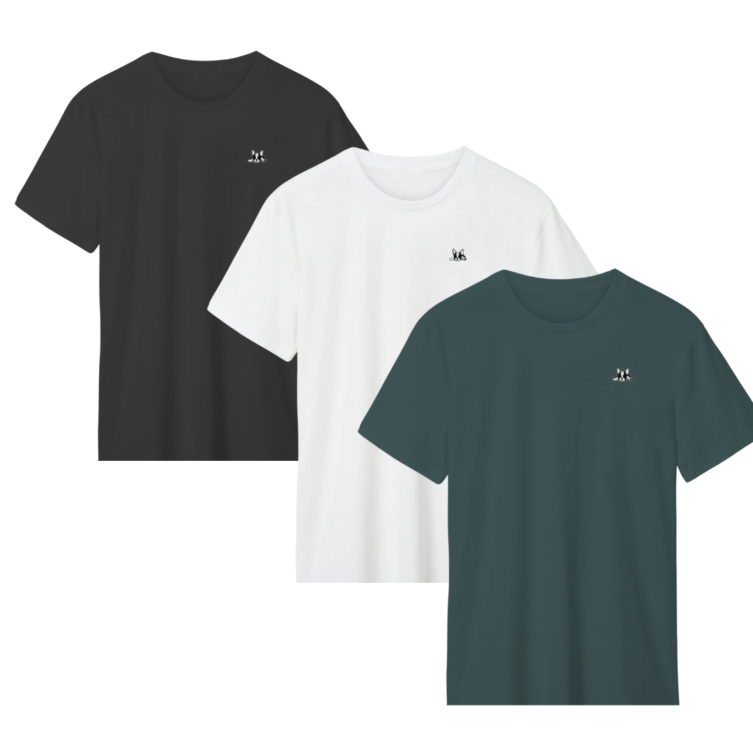 Set 3 Playeras Hombre Cuello Redondo Manga Corta Modelo Bark