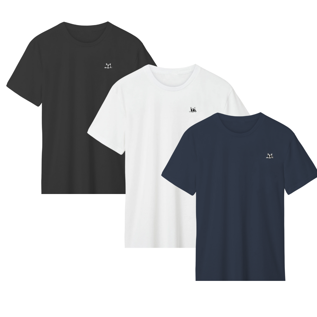 Set 3 Playeras Hombre Cuello Redondo Manga Corta Modelo Bark