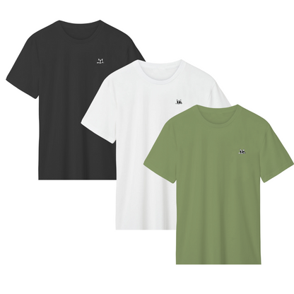 Set 3 Playeras Hombre Cuello Redondo Manga Corta Modelo Bark