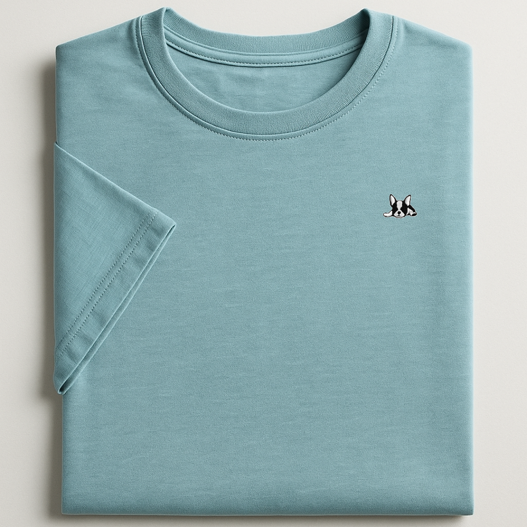 Playera de algodón manga corta casual para hombre Bark  Azul Claro