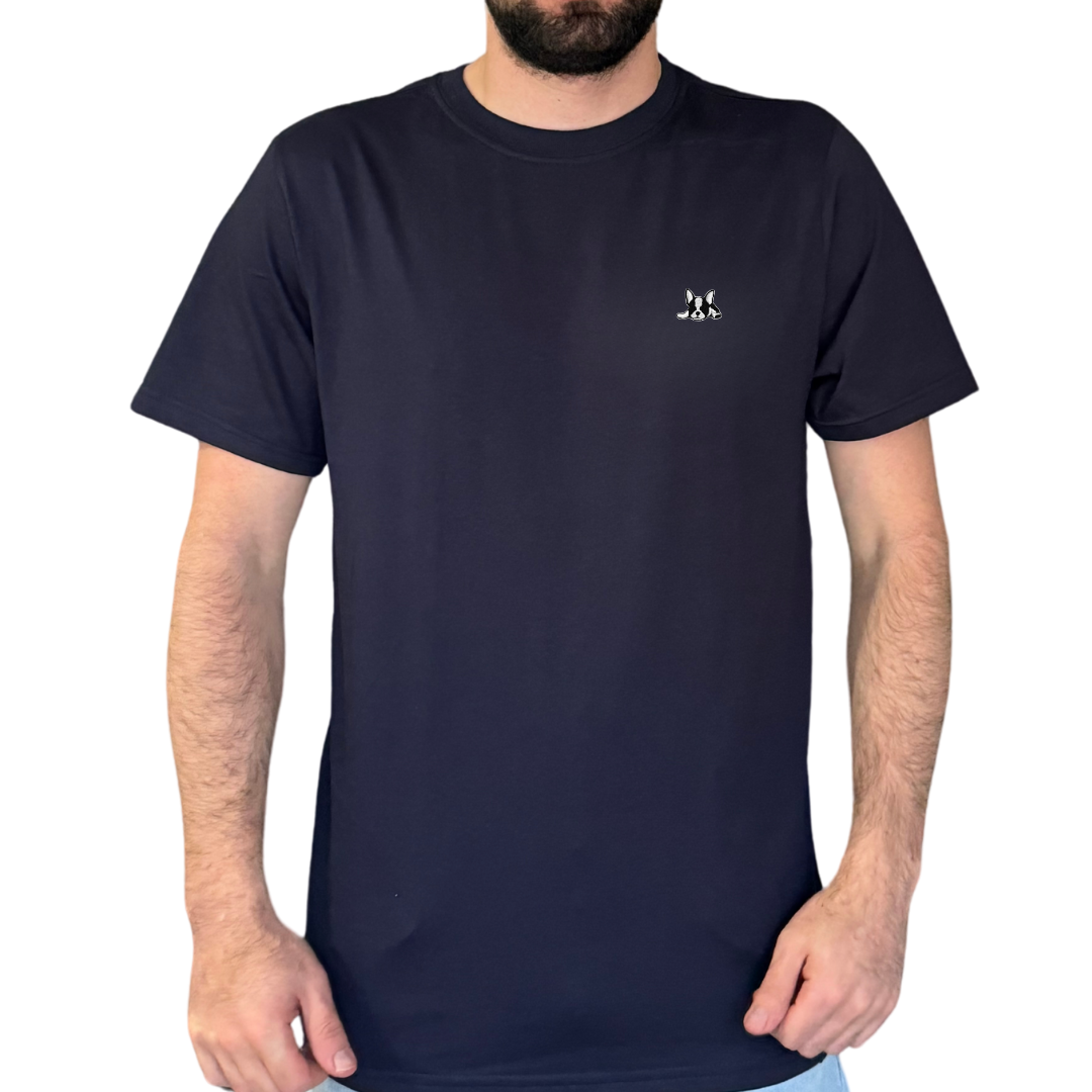 Playera de algodón manga corta casual para hombre Bark Azul Marino