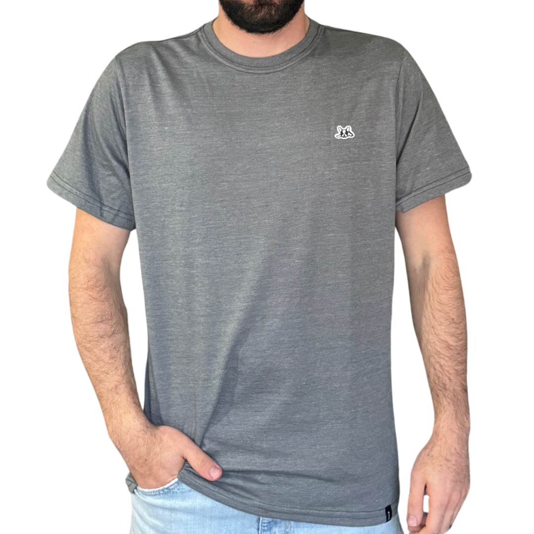 Playera de algodón manga corta casual para hombre Bark  Gris
