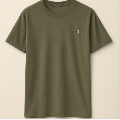 Playera de algodón manga corta casual para hombre Bark Verde Militar