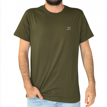 Playera de algodón manga corta casual para hombre Bark Verde Militar