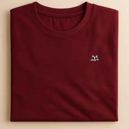 Playera de algodón manga corta casual para hombre Bark Vino