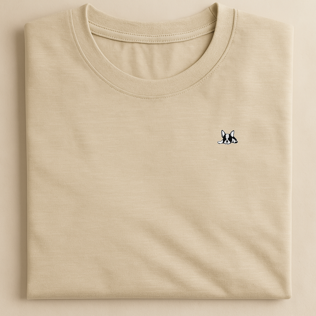 Playera de algodón manga corta casual para hombre Bark  Beige