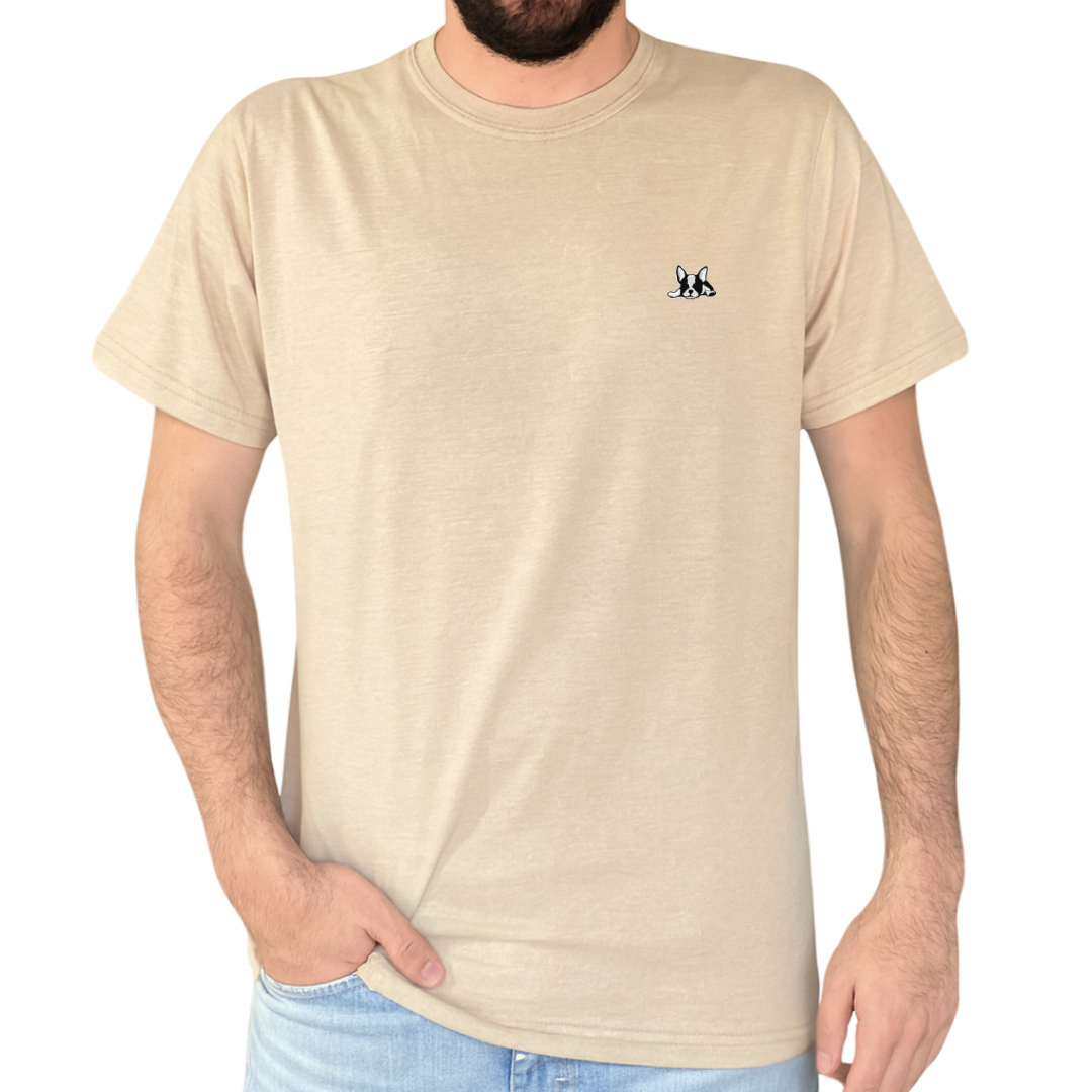 Playera de algodón manga corta casual para hombre Bark  Beige