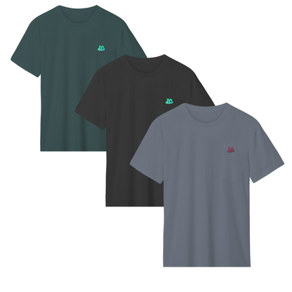 Set 3 Playeras Hombre Cuello Redondo Manga Corta Modelo Bark en Contraste