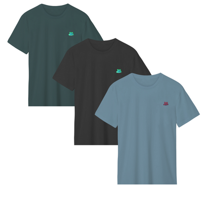 Set 3 Playeras Hombre Cuello Redondo Manga Corta Modelo Bark en Contraste