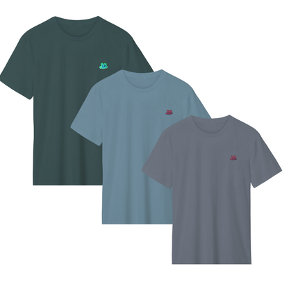 Set 3 Playeras Hombre Cuello Redondo Manga Corta Modelo Bark en Contraste