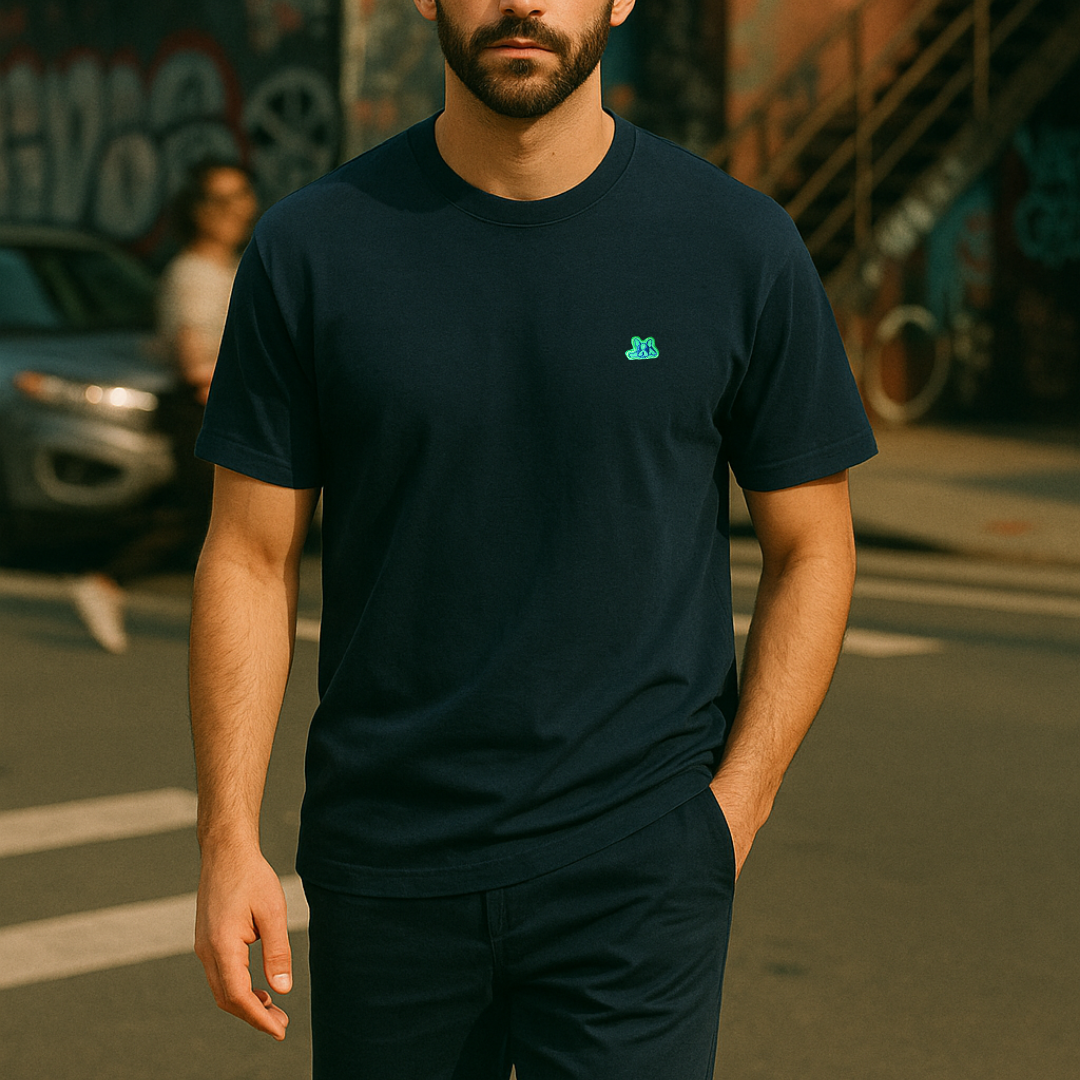 Playera en Contraste Manga Corta Modelo Bark Color Verde