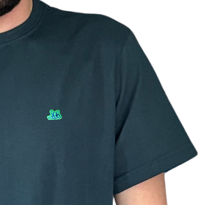 Playera en Contraste Manga Corta Modelo Bark Color Verde