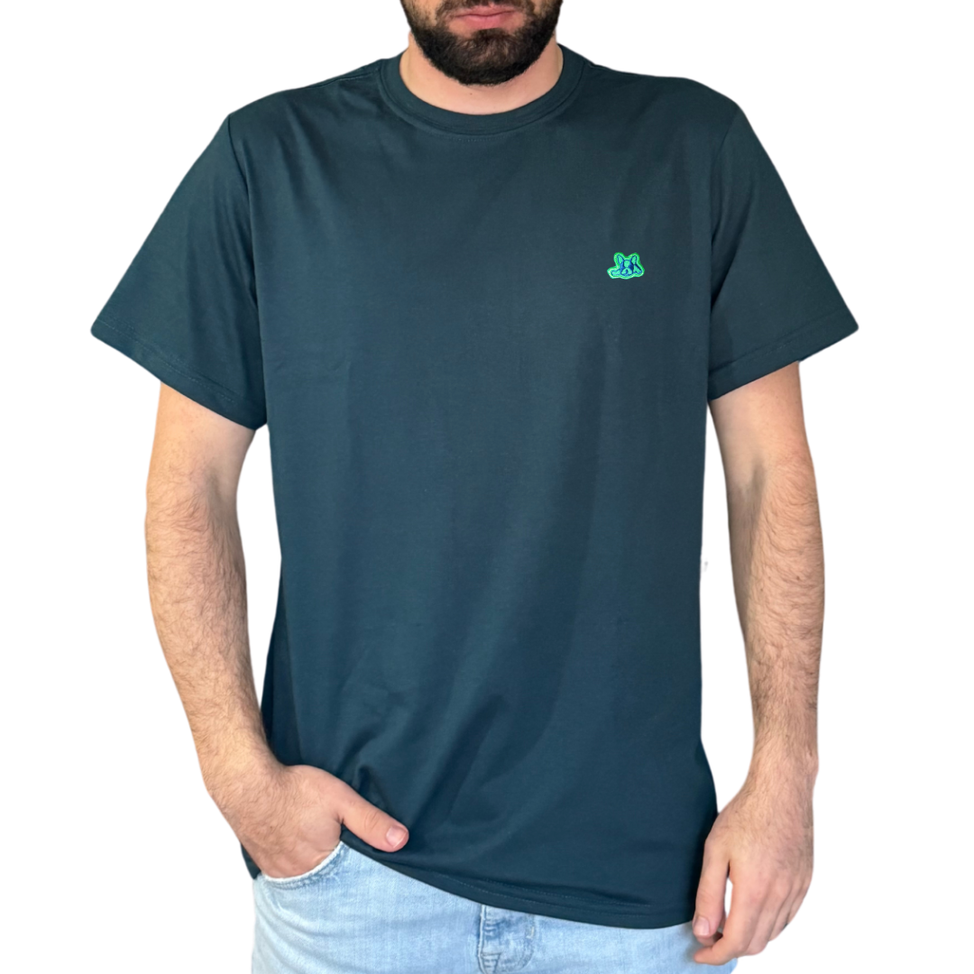 Playera en Contraste Manga Corta Modelo Bark Color Verde