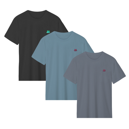 Set 3 Playeras Hombre Cuello Redondo Manga Corta Modelo Bark en Contraste