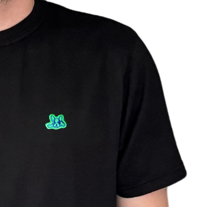 Playera en Contraste Manga Corta Modelo Bark Color Negro