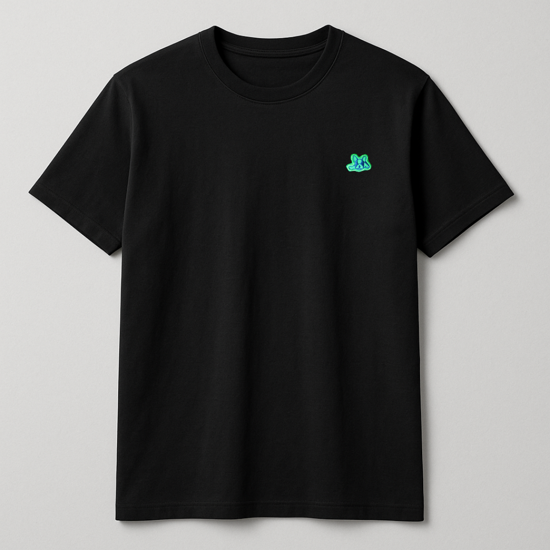 Playera en Contraste Manga Corta Modelo Bark Color Negro