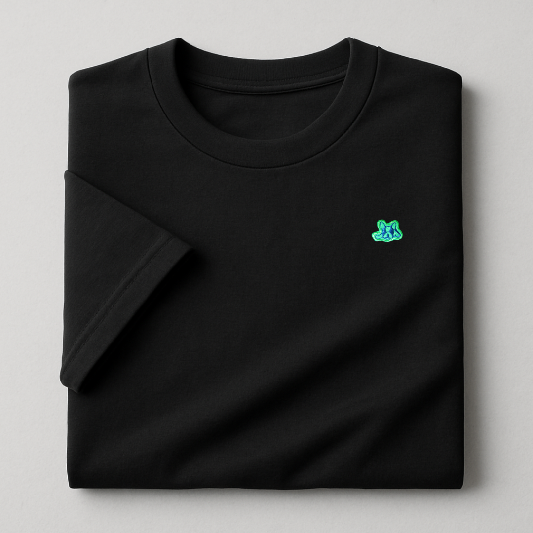 Playera en Contraste Manga Corta Modelo Bark Color Negro