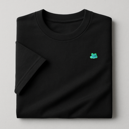 Playera en Contraste Manga Corta Modelo Bark Color Negro