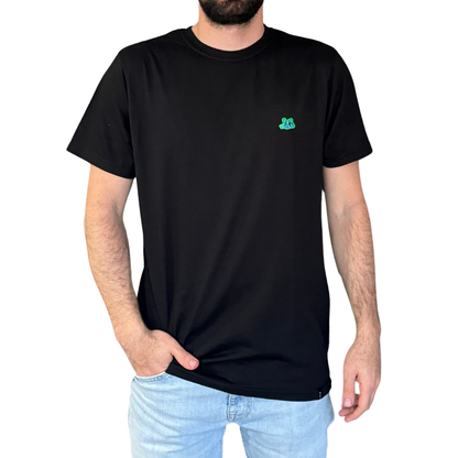 Playera en Contraste Manga Corta Modelo Bark Color Negro