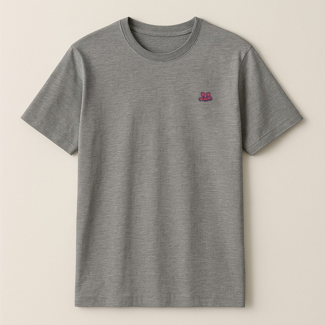 Playera en Contraste Manga Corta Modelo Bark Color Gris