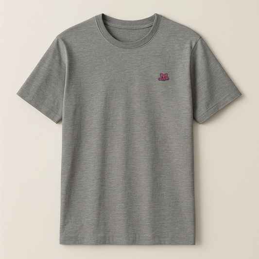 Playera en Contraste Manga Corta Modelo Bark Color Gris