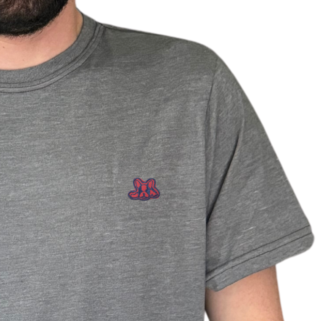 Playera en Contraste Manga Corta Modelo Bark Color Gris