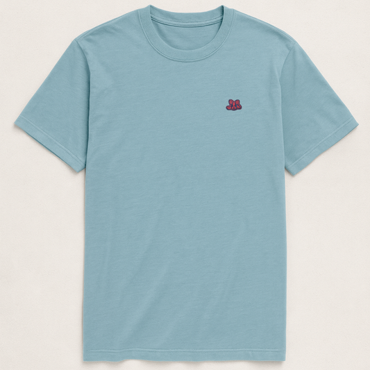 Playera en Contraste Manga Corta Modelo Bark Color Azul Claro