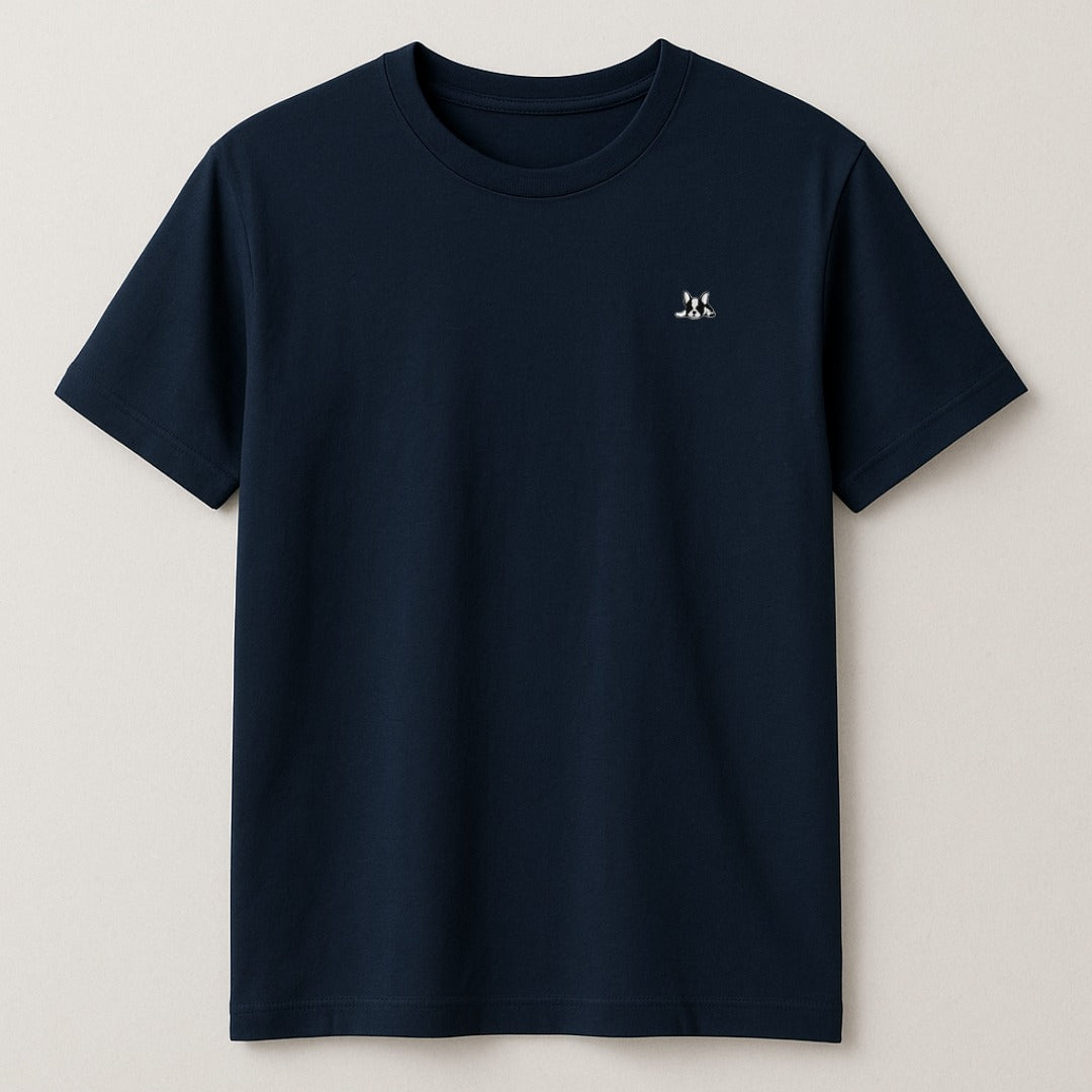 Playera de algodón manga corta casual para hombre Bark Azul Marino