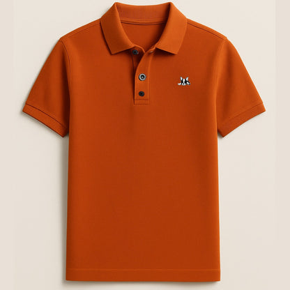 Playera polo de algodón manga corta casual para hombre Bark  Naranja
