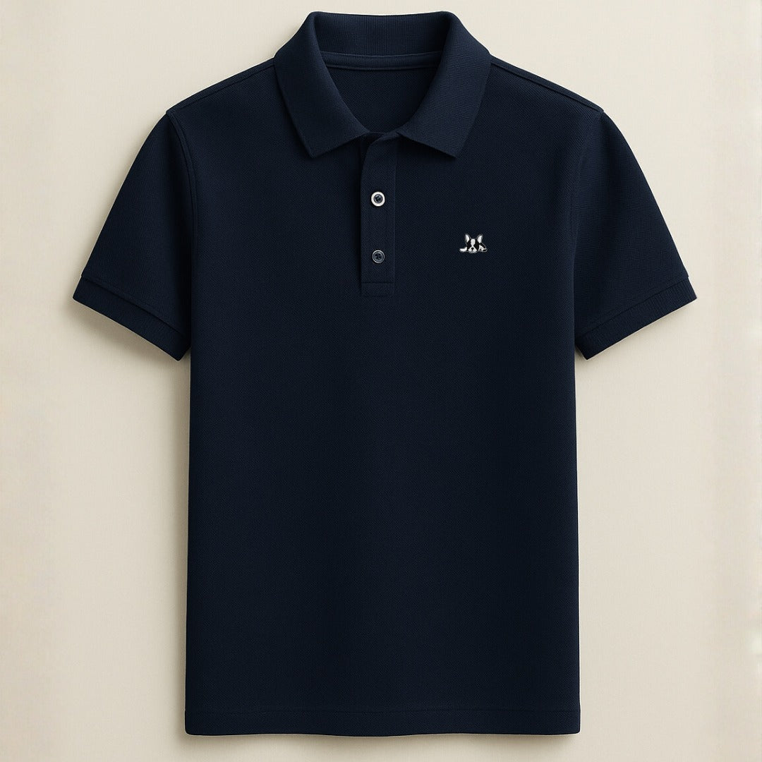 Playera polo de algodón manga corta casual para hombre Bark  Azul