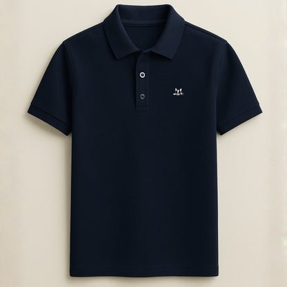 Playera polo de algodón manga corta casual para hombre Bark  Azul