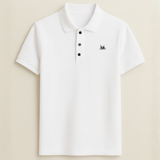 Playera polo de algodón manga corta casual para hombre Bark  Blanco